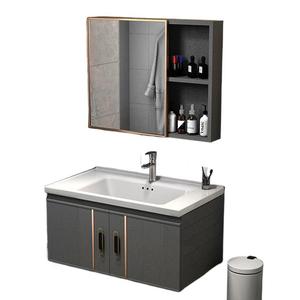 Light luxury simple <b>small</b>-sized rock slab basin space aluminum waterproof bathroom <b>cabinet</b> household use - Product Image 4