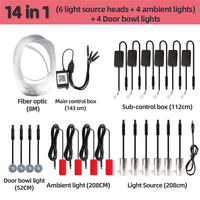 Kit d'éclairage LED universel à fibres optiques pour intérieur de voiture, multicolore, ambiance romantique, 4-22 en 1, décoration de tableau de bord