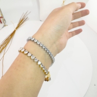Multi 9 Couleurs Bling Bracelet Acier Inoxydable Plaqué Or 14K Hommes Moissanite 925 Femmes Cz Diamant 75mm 2mm 3mm Zircon Tennis