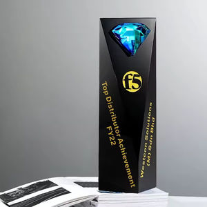 Trofeos y Placas de Cristal Negro con Diamantes para Regalos Corporativos, Premios y Exhibiciones de Negocios - Product Image 6