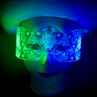 Weihnachten Halloween Party LED Tech Halb gesichts maske Lumines zierende schillernde Brille Bar Kostüm PROM Cyberpunk Cosplay Flash Brille