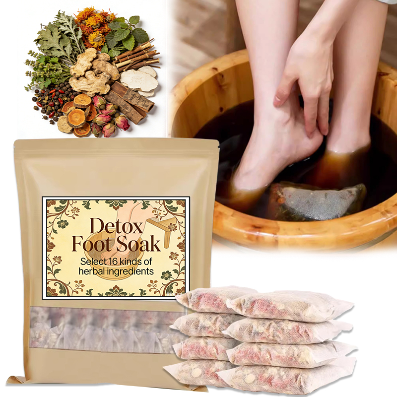 Herbal Foot Soak Chinese Herbal Lymphatic Drainage Ginger Mugwort Foot Bath Foot Soak for Remove Toxins Relieve Fatigue Dispel