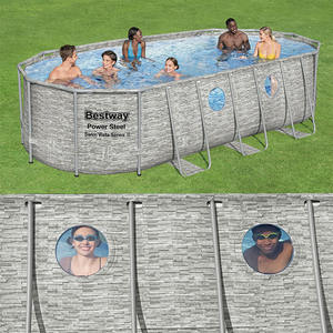 Bestway 56716 Piscinas Desmontables สระว่ายน้ำ,18ft * 9ft * 48in รูปไข่กรอบโลหะสี่เหลี่ยมด้านบนสระว่ายน้ำ - Product Image 6