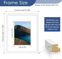 8x10 Set bingkai foto persegi putih ramah lingkungan termasuk 6 tampilan gambar 5x7 8x10 tikar meja pemasangan dinding tampilan foto atas