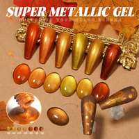 Gel Métallique Super Brillant Effet 3D – Vernis Liquide Effet Miroir Chrome Or, Argent, Or Rose, Marbre Métallique