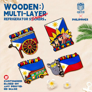 Magnete per Frigorifero con Tesoro Nazionale Filippino, Tarsier e Bandiera Nazionale, Elementi Popolari, Servizio di Design e Produzione Personalizzati - Product Image 1