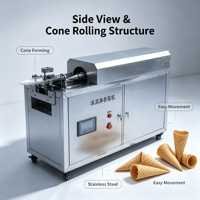 Machine automatique commerciale multifonction pour la production de cornets de gaufres pour les magasins de crème glacée