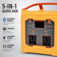 Station d'alimentation portable 300W, batterie LiFePO4 256Wh, générateur solaire, onduleur à onde sinusoïdale modifiée, type C, 4x lumières d'ambiance