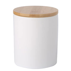 Porte-bougie en céramique blanc, forme droite, <span class=keywords><strong>pas</strong></span> <span class=keywords><strong>cher</strong></span>, vide, avec couvercles en bois, fait main, personnalisation bienvenue - Product Image 2