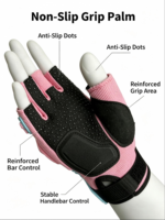Sarung Tangan Berkuda Premium Warna Pink, Perlindungan Knuckle Keras, Perlindungan UV, Kain Anti-Selip, Setengah Jari, Tali Pengikat yang Dapat Disesuaikan, Untuk Gym dan Aktivitas Luar Ruangan