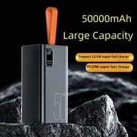 Banco de Energía Portátil de Gran Capacidad 50000 mAh con Pantalla LED Digital, 4 Salidas USB Tipo C, USB C PD 22.5W, Carga Rápida