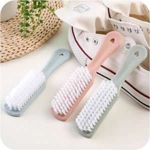 Shoe Brush Nylon Bristles With Hanging Loop For Cleaning Shoes And Clothes Blue Green Pink - Product Image 1