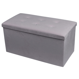 <span class=keywords><strong>80L</strong></span> Veludo Armazenamento Otomano Bench <span class=keywords><strong>Box</strong></span> para Corredor Sala Estofados Folding Storage Stool - Product Image 3