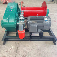 Treuil électrique à double tambour à frein hydraulique, 3 phases, 220 V, 380 V, vente chaude, capacité de 1 tonne, pour travaux d'ingénierie et de construction