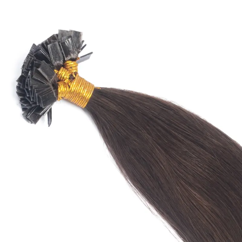 Queratina plana eu ponta cabelo extensão cabelo humano kinky encaracolado reta ultra dicas 12A cabelo indiano extensões água onda