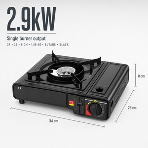 Estufa de Gas Portátil de un Solo Quemador, 2.9kW, Resistente al Viento, Cuerpo de Acero, Butano, para Camping, Picnic, Hot Pot - Product Image 4