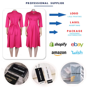 Y0313 abiti da chiesa alla moda da <span class=keywords><strong>donna</strong></span> Casual elegante colletto con perline di perle abiti africani per <span class=keywords><strong>donna</strong></span> <span class=keywords><strong>abbigliamento</strong></span> con tasca - Product Image 3