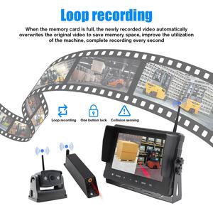Caméra de recul sans fil pour chariot élévateur avec écran LCD étanche de 9 pouces, kit de recul AHD pour <span class=keywords><strong>voiture</strong></span>, système de gestion de flotte - Product Image 5