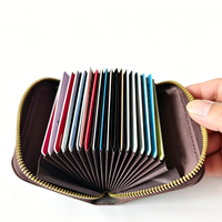 Dompet Kartu Kulit Pria Anti RFID untuk Tempat Kartu Bisnis, Kartu Identitas, Paspor, dan Dompet Perjalanan
