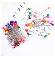 Aiguilles à coudre en acier inoxydable de haute qualité, 100 épingles perlées colorées nickelées, pour couture à la main, double papillon doré, vente en gros