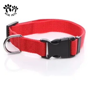 Pet supplier training pet collar 3/4 1 Inch adjustable length collar de perro nylon webbing dog collar for small to large dogs