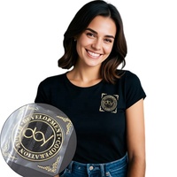 Étiquettes de vêtements en TPU personnalisées de luxe avec logo doré en relief pour les vêtements