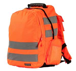 Reflective Hi Vis Safety Backpack for Industrial Work Site, Outdoor Sports and <b>Road</b> Bike Use - Product Image 3