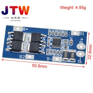 Carte de protection de batterie Li-ion JTW 3S 10A avec limitation de surintensité 20A pour batterie lithium 18650 12V - Product Image 2