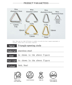 Toptan Metal Bölünmüş Halkalar Üçgen Açık Atlama Halkaları Anahtarlıklar Paslanmaz Çelik Anahtarlık Kolyeler Bilezikler Takı Malzemeleri - Product Image 4