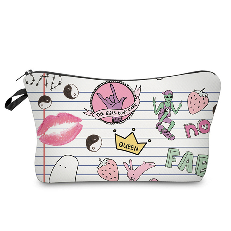 De Viaje de viaje de la mujer logotipo personalizado hermoso eco amigable geométrica contenido bolsa de cosméticos