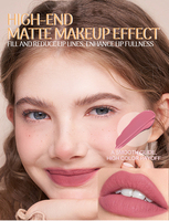 Rouge à lèvres liquide mat personnalisé multicolore neutre sans marque certifié végétalien halal, maquillage en gros avec boîte à charmes mignons
