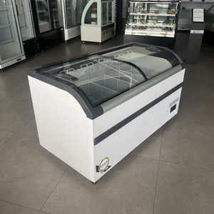 Điện đảo Tủ đông lạnh trưng bày trưng bày với máy nén ánh sáng LED và vật liệu thủy tinh làm mát quạt - Product Image 1