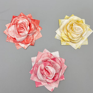 Flor de tela rosa hecha a mano de 8.5cm para boda, broche DIY para decoración de zapatos, sombreros y ropa. - Product Image 3