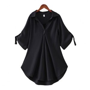 批发2025女式v领印花宽松衬衫休闲时尚加大码4XL衬衫 - Product Image 6