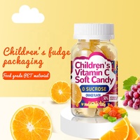 300cc 500cc 650cccclear PET Conteneur de complément alimentaire en plastique pour soins de santé Tablette de calcium Vitamine C Bouteille d'emballage gommeuse