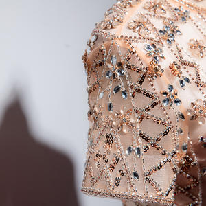 S1492T brillant à manches longues arabe Aso Ebi <span class=keywords><strong>robe</strong></span> de bal perlée dentelle décoration formelle fête réception anniversaire <span class=keywords><strong>robe</strong></span> de fiançailles - Product Image 4