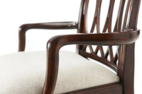 Chaise de salle à manger moderne en bois massif acajou avec coussin et dossier en bois pour salle à manger familiale et salon