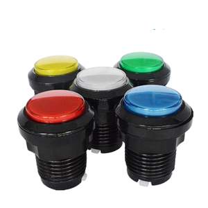 Petits interrupteurs à bouton-poussoir de 32 mm à bordure noire pour machines de jeu, distributeurs d'eau, lavage de voitures, machines à griffes et autres applications mécaniques - Product Image 1