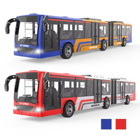 Bus articulé télécommandé 2,4 GHz, jouet de transport urbain à 4 canaux avec lumières LED et batterie rechargeable pour enfants