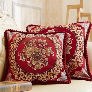 Housse de coussin jacquard florale européenne pour canapé, salon, chevet, dossier de bureau, protection lombaire, coussin de dossier, motif <span class=keywords><strong>boule</strong></span> - Product Image 2