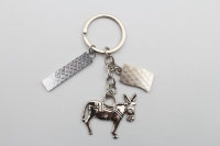 Porte-clés âne grec, pendentifs DIY, bijoux pour homme, porte-clés de voiture, anneau de 30 mm, souvenir pour cadeau