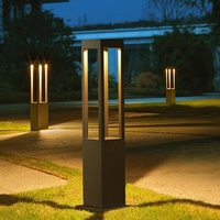 Lampadaire solaire extérieur moderne IP65 en aluminium, lumière blanche chaude LED, pour jardin, allée, pelouse, décoration paysagère