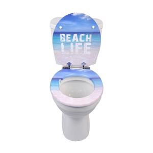 Asiento de inodoro impreso de MDF de diseño moderno de 18 pulgadas con <span class=keywords><strong>tapa</strong></span> de cierre suave para <span class=keywords><strong>WC</strong></span> de baño - Product Image 1