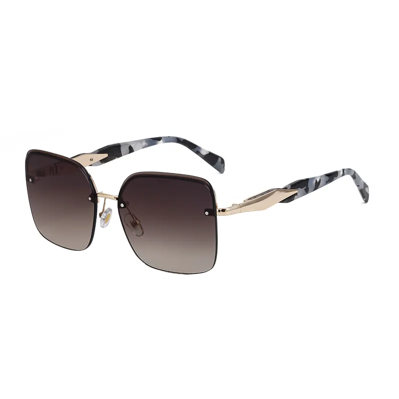 KAJILA 2024 Hochwertige Modetrend Designer Metallhalbrahmen UV400 Unisex Sonnenbrille Sonnenbrille für Damen und Herren