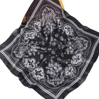 Écharpe carrée multifonctionnelle élégante en polyester imprimé cachemire 70*70cm, mode coréenne printemps-été
