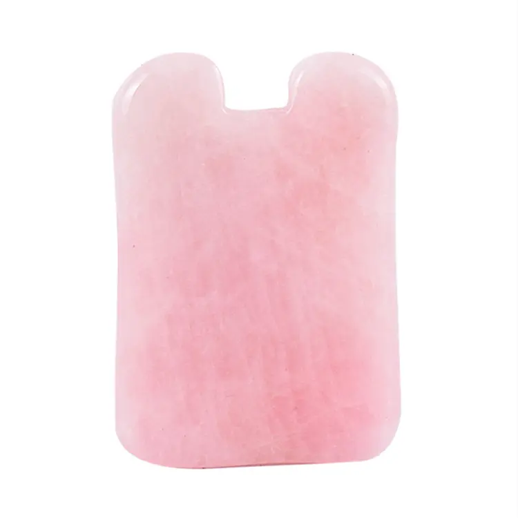 Piedra de masaje guasha para el cuidado personal, masajeador facial de cuarzo rosa 100% puro de cara prémium GUA SHA, herramienta elegante para esculpir