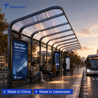 Plaque en polycarbonate solide résistante aux chocs, autonettoyante et résistante aux intempéries pour arrêt de bus extérieur