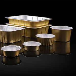 ABL PACK 750ml Disposable Aluminum Foil Baking Pan Take Out Food Container With Flat Plate Lid