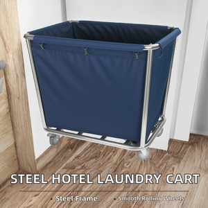 Chariot de nettoyage en acier inoxydable de haute qualité au design moderne Yintok, 4 roulettes pivotantes, personnalisable - Logo, chambres d'hôtel - Product Image 2