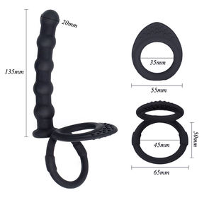 سدادة شرجية من السيليكون بحلقة مزدوجة وقفل للرجال والنساء - Product Image 6